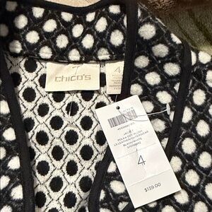 Chico's Monochrome Polka Dot Jacket